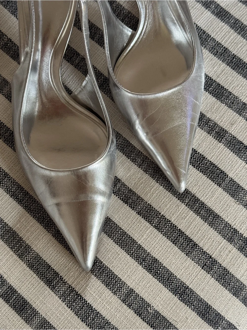 Silver Zara Kitten Heels